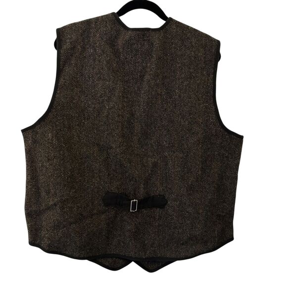 Woolrich Men's Grey Tweed Wool Nylon Blend Preppy Snap Vest Pockets Size XL - Picture 2 of 6